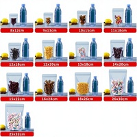 Sachet transparent auto-scellant à fermeture éclair, résistant à l'humidité, en PET+PE, pour l'emballage de fruits secs, noix, salades, gâteaux et aliments