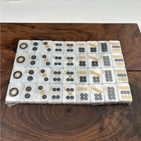 Grosir Pabrik Set Mahjong Amerika hitam 160 34mm ubin Mahjong akrilik pola Logo warna-warni Set Mahjong