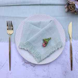 Serviettes de table élégantes en coton lavable à franges pour la décoration de table de mariage, taille et couleur personnalisées, nappe carrée - Product Image 5