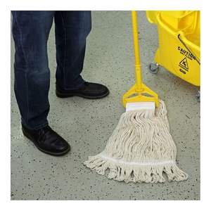 Boardwalk BWK524C 24 Onzas Cabezal de mopa de algodón Premium Saddleback Pro Loop Web/Tailband Blanco (12/unidades por caja) - Product Image 6