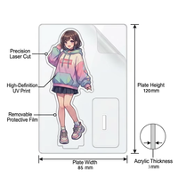 HanXin Ensemble de supports en acrylique personnalisés pour figurines d'anime, à assembler soi-même par découpe laser, décoration de bureau, vente en gros, fournisseur d'usine