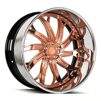 Rines de Aleación Forjados de Lujo en Dorado, de 2 Piezas, con Diseño Cóncavo Profundo, de 18-24 Pulgadas, Personalizados con 4-6 Orificios para Autos Jeep Tuning