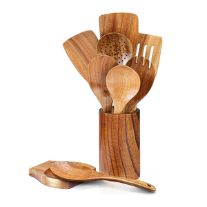 Set di Cucchiai in Legno WDF, Utensili da <span class=keywords><strong>Cucina</strong></span> Essenziali in Legno, Set di 8 Pezzi - Product Image 1