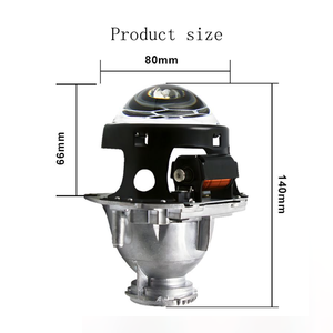 Lente de proyector HID de doble haz universal para retroadaptación de faros de coche | Se adapta a la mayoría de los vehículos con bombillas H1 - Product Image 2