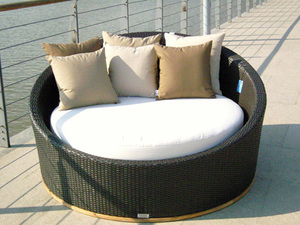 Patio giardino esterno mobili di lusso in alluminio corda lettini esterno <span class=keywords><strong>mare</strong></span> giorno letto spiaggia lettini rotondi con cuscino - Product Image 5