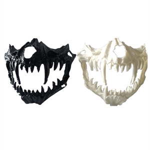 Masque de loup-garou noir en plastique, accessoire de costume d'Halloween, accessoire de fête effrayant - Product Image 5