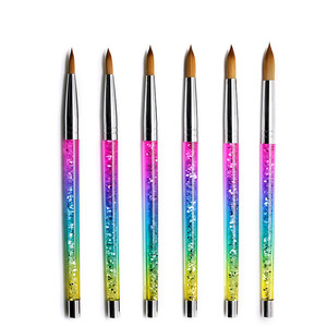 Rainbow Aqua 100% colinsky visón negro cepillo de las uñas acrílicas para la aplicación de ácido acrílico para la pedicura de ma - Product Image 6