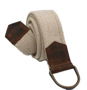 Correa de compilación de lona Cinturón de golf Correa de conector Hebilla de anillo en D doble de cuero Cinturón de golf minimalista duradero para hombres - Product Image 5