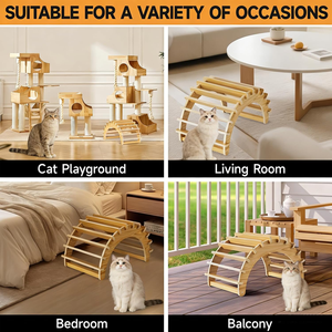 Cueva de Madera Natural para Gatos de Interior - Elegante Casa para Gatos de Madera Maciza, Fácil de Limpiar y Resistente a los Arañazos, Ideal para Gatos Pequeños/Medianos - Product Image 3