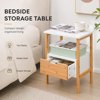 Meuble de rangement pratique sur mesure pour petits espaces, table d'appoint en bambou