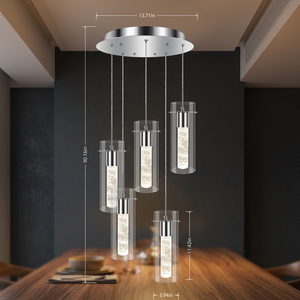 Lámpara de Araña Moderna Europea Personalizada 2021, con Pantalla de Cristal Cromado, G9 28W, 1 Luz, para Interiores, para Sala de Estar - Product Image 2