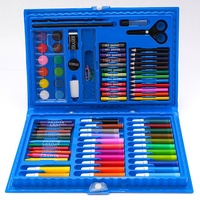 Ensemble de dessin de marque CZ de 86 pièces avec crayons, feutres aquarelles, ciseaux - Emballage en boîte PVC pour les fournitures d'apprentissage artistique pour les élèves du primaire