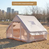 Gonflable Quatre Saisons Double Couche Camping Tente Étanche À La Pluie Épaissie Protection Solaire Moustique Prévention Deux Chambres Salon