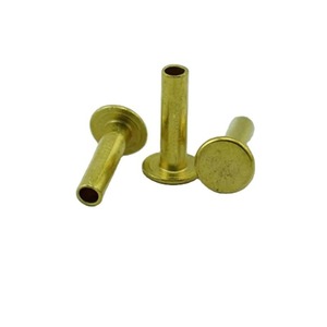 Rivets semi-tubulaires à tête plate plaqués laiton M6 M7 M8 pour garnitures de frein de camion - Product Image 1