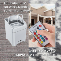 6*18W 6 en 1 Focos LED Inalámbricos Recargables con Batería, Control por APP DMX512, Iluminación Profesional para Escenarios RGBWA+UV, DJ, IP33, Alto CRI