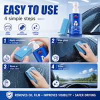 Glodway Nettoyant et Polissant pour Vitres de Voiture : Élimine Traces d'Eau, Saleté, Rayures de Pluie et Film Huileux pour une Vision Claire