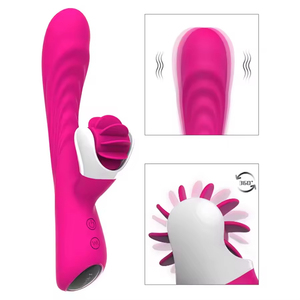 2 in 1 Female Rabbit G-Spot Licking Vibrator Clitoris Stimulators Intelligent Rotating g Spot Vibrator for Women Masturbation - Product Image 3