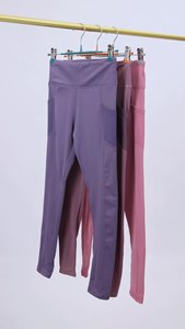 Women's Eco-Friendly Yoga Leggings with Pockets Solid Pattern <strong>Jeggings</strong> for Sports Workouts Factory Price Wholesale - Product Image 6