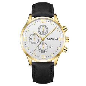 Montres-bracelets pour hommes Montres stylées à calendrier avec bracelet en cuir Montres pour hommes en vente en gros - Product Image 4