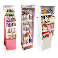 Support d'affichage de sol de magasin de détail en carton pliable moderne et attrayant, personnalisé pour les aliments, les collations, les chips, le pain