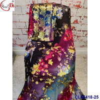 Lisami Rts Fashion 3.5y Diract+2y Garbasar Soie véritable avec fleur en velours découpée à la main, Toob soudanais de luxe, soie fantaisie douce