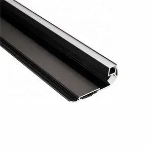 TW8032 Down Light Black Anodized Anti-Slip Stair Nosing Aluminum Extrusion Step Aluminum Profile For Staircase Lighting