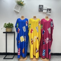 Robe ample imprimée pour femme africaine, nouveau design à pompons, collection été 2026