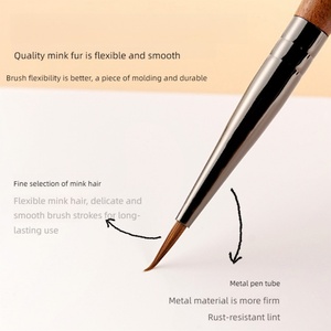 Pincel de Uñas Acrílicas Kolinsky YINDUOFEI con Mango de Madera de Sándalo, Fuerte Absorción de Agua, Pincel para Acuarela, Pincel para Tinte Halo - Product Image 2
