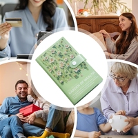 Spar-Challenge-Umschlag-Budgetbuch-Papier für 100-Tage-Plan mit 3D-Ölgemälde-Cover, Bargeld-Organizer mit Rechnungsfächern, Marke SYC