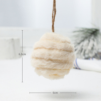Boule de Noël en fausse fourrure pelucheuse de 5 cm et 6 cm, décoration nordique douce pour sapin de Noël, fête de fin d'année, décoration de la maison