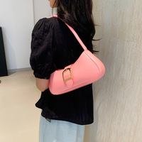 Sac à bandoulière en cuir PU pour femme, style français texturé, imperméable, avec boucle, personnalisable, vente en gros d'usine