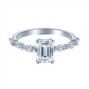Bague de mariage en argent sterling avec pierre principale en moissanite marquise 1,0 ct D VVS1 pour bijoux intelligents - Product Image 2