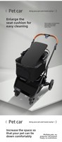 Poussette pour animaux de compagnie avec roues en PU et cadre en acier au carbone SHL