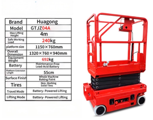 Plataforma Elevadora Hidráulica Eléctrica para Trabajos en Altura, Tipo Tijera, Totalmente Automática, para Investigación Científica China - Product Image 3
