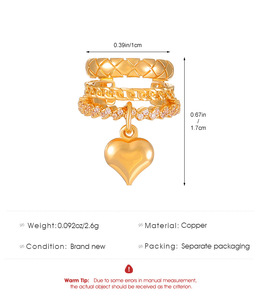 Niet-Piercing Liefde Hart Oor Manchet Voor Vrouwen Multi-Layer Nep Kraakbeen Zirkonia Oorklem Voor Tienermeisjes - Product Image 4