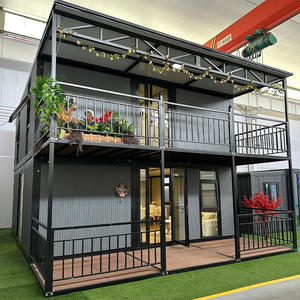 Pared de cortina de vidrio y casa de contenedores expandible de acero Prevención de nieve plegable para uso en exteriores de hoteles y villas Panel sándwich hecho - Product Image 1