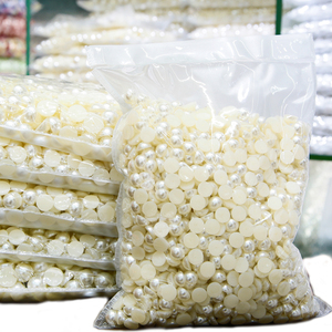 Yantuo toptan 0.5KG bir çanta bej ve beyaz aplike akrilik Gem yarım inciler boncuk dekorasyon için - Product Image 2