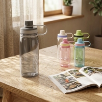 Bouteille d'eau sport 820 ml sans BPA, légère, portable, avec couvercle à clapet et sangle de transport, écologique, pour la gym, le camping et les voyages