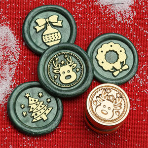 Mini Kit de Sceaux de Cire de Noël avec Manche en Acajou pour Journaux et Enveloppes – 6 Motifs – Fournitures de Décoration de Fêtes - Product Image 4