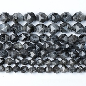 Diamond Cut <strong>Black</strong> Glitter Stone <strong>Beads</strong> Sparse Elongated Moonstone <strong>Beads</strong> for DIY Bracelet &amp; Necklace Wholesale Jewelry Accessories - Product Image 1