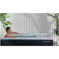 Baignoire froide au design moderne pour la salle de sport à domicile, la récupération après l'effort, le massage, la relaxation en jardin, contrôle Balboa, certifiée SAA