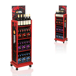 Estante de exhibición de piso de metal portátil antioxidante ligero Premium personalizable superficie barnizada plegable extraíble licor moderno - Product Image 4