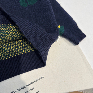 <span class=keywords><strong>Cardigan</strong></span> en tricot jacquard anti-boulochage en mélange de coton à motif dinosaure de dessin animé pour garçons, collection automne 2026, nouvelle mode décontractée pour tout-petits - Product Image 4