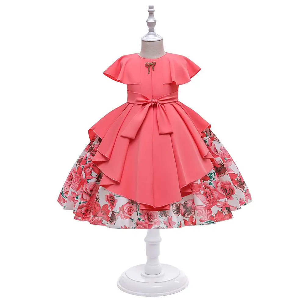 21022 Made In China Kids Flower Girl Dress Baby Fancy Frocks Ball Gown Girls Anniversary Birthday Party Dress