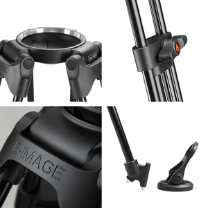 Kit de trépied vidéo professionnel en aluminium à deux étages <span class=keywords><strong>E</strong></span>-<span class=keywords><strong>IMAGE</strong></span> EK780 PLUS avec une charge utile maximale de 6 kg/13,2 lb et une tête fluide de 100 mm - Product Image 4