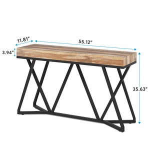 2025 Offre Spéciale Table <span class=keywords><strong>Console</strong></span> en <span class=keywords><strong>bois</strong></span> de Style industriel Table d'entrée Table de canapé avec pieds en métal <span class=keywords><strong>noir</strong></span> X pour la décoration intérieure - Product Image 6