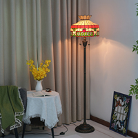 Lampe sur pied vintage personnalisée pour salon, lampe sur pied en verre teinté pour chambre à coucher, salon, bureau, décoration esthétique de la maison