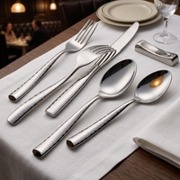 Vente en gros d'ensembles de couverts classiques Homart en acier inoxydable 304 avec finition miroir, compatibles lave-vaisselle, réutilisables et durables pour les mariages