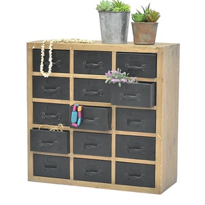 Rustic Wood <strong>Mini</strong> Trinket Desk Organizer Wooden Chest Storage Cabinet With Many <strong>Drawers</strong> - Product Image 5