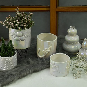 Pot de fleurs moderne en porcelaine blanche pour la maison, pour les succulentes et la décoration de jardin - Product Image 4